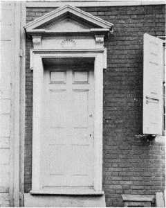Plate XXIII. Pedimental Doorway, 114 League Street;
Pedimental Doorway, 5933 Germantown Avenue.