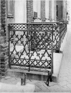 Plate XXXVII.—Stoop and Balustrade, Wistar House; Stoop
and Balustrade, 130 Race Street.