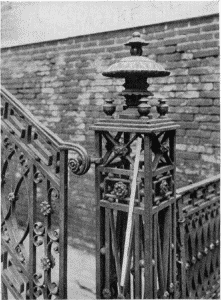 Plate XXXIX.—Iron Newel, Fourth and Liberty Streets;
Iron Newel, 1107 Walnut Street.