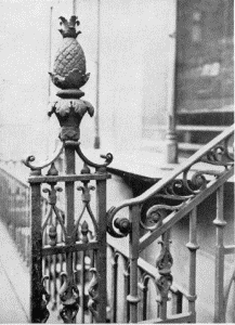 Plate XXXIX.—Iron Newel, Fourth and Liberty Streets;
Iron Newel, 1107 Walnut Street.