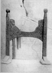 Plate XL.—Footscraper, Wyck; Old Philadelphia
Footscraper; Footscraper, Third and Spruce Streets; Footscraper,
Dirck-Keyser House, Germantown.