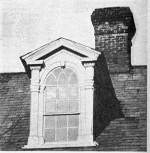 Plate XLVII.—Dormer, Witherill House, 130 North Front
Street; Dormer, 6105 Germantown Avenue, Germantown; Foreshortened
Window, Morris House; Dormer, Stenton; Window and Shutters, Witherill
House; Window and Blinds, 6105 Germantown Avenue.