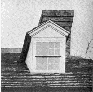 Plate XLVII.—Dormer, Witherill House, 130 North Front
Street; Dormer, 6105 Germantown Avenue, Germantown; Foreshortened
Window, Morris House; Dormer, Stenton; Window and Shutters, Witherill
House; Window and Blinds, 6105 Germantown Avenue.