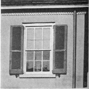 Plate XLVII.—Dormer, Witherill House, 130 North Front
Street; Dormer, 6105 Germantown Avenue, Germantown; Foreshortened
Window, Morris House; Dormer, Stenton; Window and Shutters, Witherill
House; Window and Blinds, 6105 Germantown Avenue.