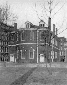Plate LXXXII.—Congress Hall, Sixth and Chestnut Streets.
Completed in 1790; Congress Hall from Independence Square.