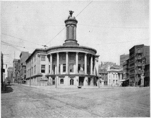 Plate XC.—Old Stock Exchange, Walnut and Dock Streets;
Girard National Bank, 116 South Third Street.