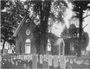 Plate XCV.—Mennonite Meeting House, Germantown. Erected
in 1770; Holy Trinity Church, South Twenty-first and Walnut Streets.