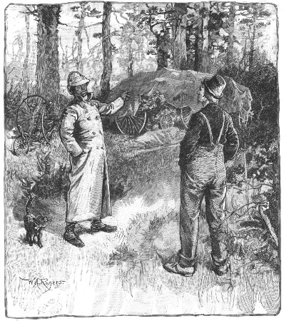 "DE YOUNG GEMMAN AN' I MAKE DIS TENT TO KEEP DE YOUNG
LADIES DRY."