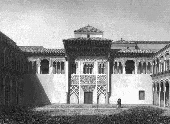 FAADE OF THE ALCAZAR, SEVILLE.