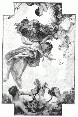 THE FLOWERS. CEILING DECORATION FOR THE GRANDE SALLE DES FTES IN THE NEW HOTEL DE VILLE. Painted by Gabriel Ferrier.