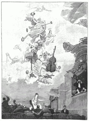 "THE PROGRESS OF MUSIC." PLAFOND OF THE GRANDE SALLE DES FTES IN THE NEW HOTEL DE VILLE. Painted by H. Gervex.