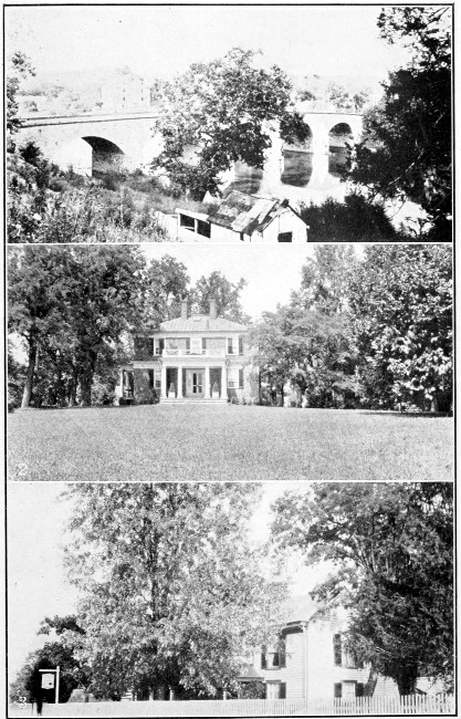 1. Conococheague Creek Bridge, Md. 2. "Edgehill," near
Charlottesville, Va. Old Home of Martha Jefferson Randolph. 3. "At the
Sign of the Green Teapot," near Yancey Mills, Va.