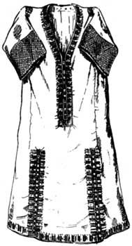 GARMENT FORMERLY WORN BY GREEK BRIDES.

(From South Kensington Museum)