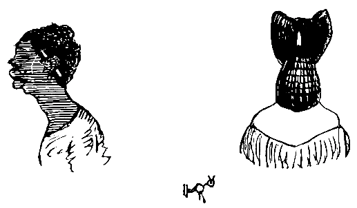 Two ways of carrying it—behind the ear, and in the
back-hair.