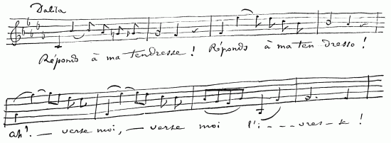 FACSIMILE OF AUTOGRAPH SCORE OF "SAMSON ET DALILA"