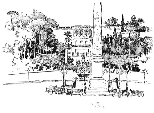 MONTE PINCIO, FROM THE PIAZZA DEL POPOLO