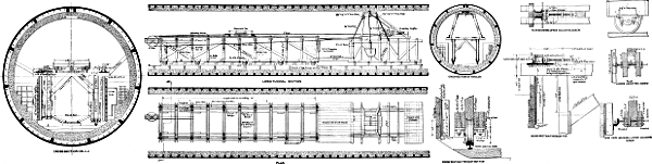 Traveling Concrete Form for Face of Bench Wall as Used
              in River Tunnels