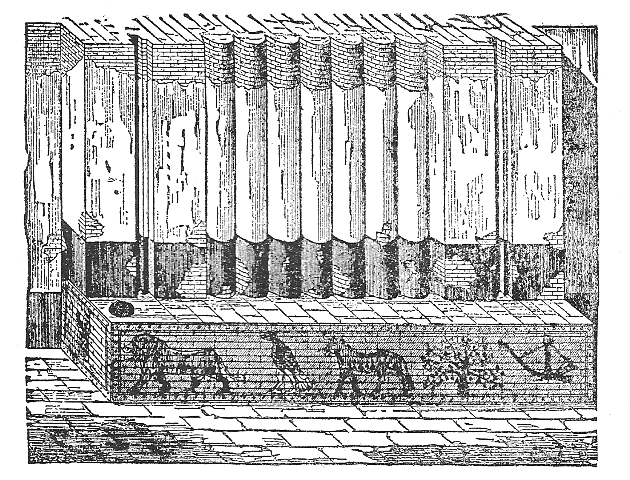 DECORATION IN ENAMELED TILES ON ONE OF THE GATES OF THE HAREM IN
SARGON'S PALACE.