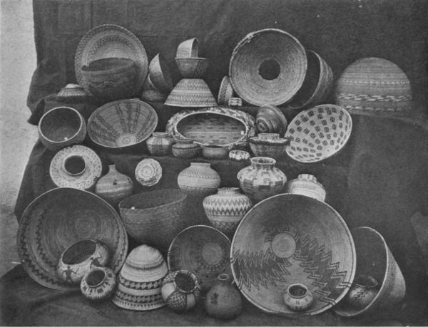 RARE TULARE AND POMO BASKETS