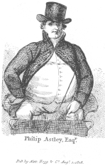 Philip Astley, Esq., an historical circus director, a
famous character of Bartholomew Fair days, and author of “Natural Magic”
(1784). From the Harry Houdini Collection.