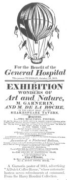 A Garnerin poster of 1815, advertising “A Dutch Coffee
House,” whose automatic hostess serves refreshments at command. From the
Harry Houdini Collection.