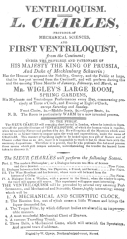 A Charles poster dated about 1829 in which the Russian
Inn and its obedient little figure are featured. From the Harry Houdini
Collection.