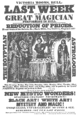 Very rare poster of 1838 in which John Henry Anderson is
billed as “The Great Magician.” From the Harry Houdini Collection.