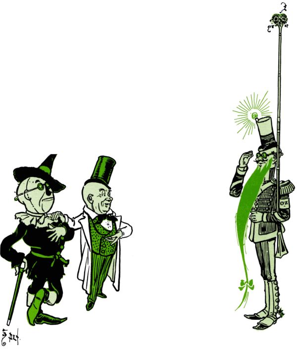 Soldier saluting Oz and Scarecrow Soldier saluting Oz and Scarecrow