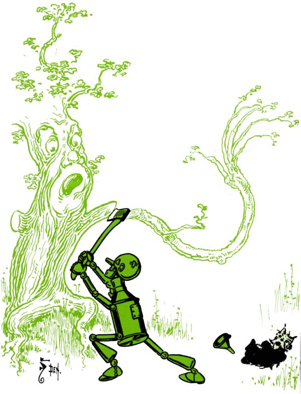 Tinman attacking a tree Tinman attacking a tree
