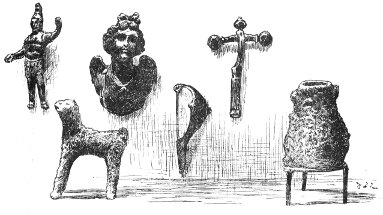 BRONZE FIBUL AND OTHER ORNAMENTS: FOUND IN LONDON