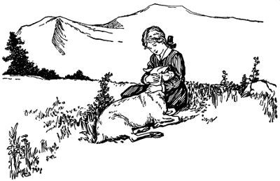 Heidi ran and picked a bunch or two of green leaves, and then took
hold of Snowflake and led her up to Clara.