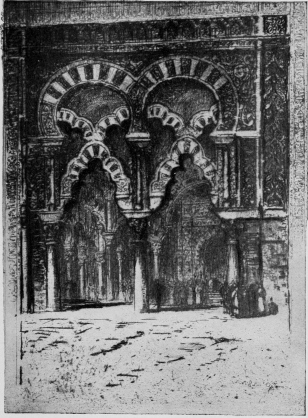 IN THE CATHEDRAL—CORDOVA.

From an etching by Samuel Colman.