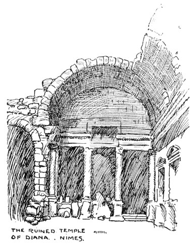THE RUINED TEMPLE

OF DIANA. NIMES.
