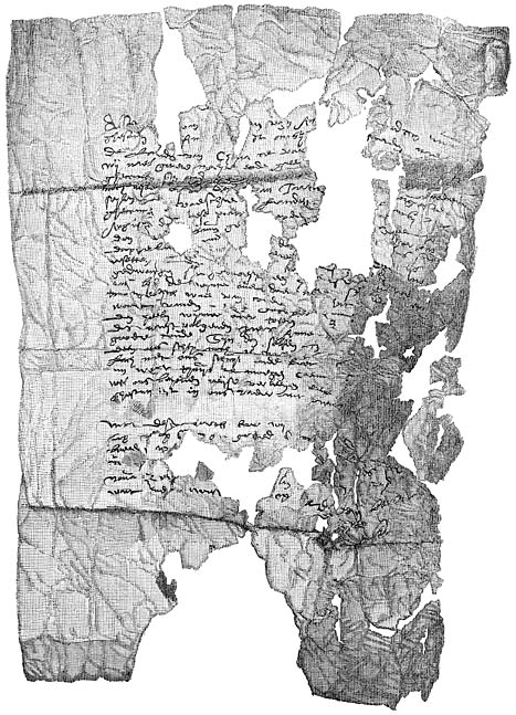 Facsimil van het cedelken van Barentz. Blz. 23.