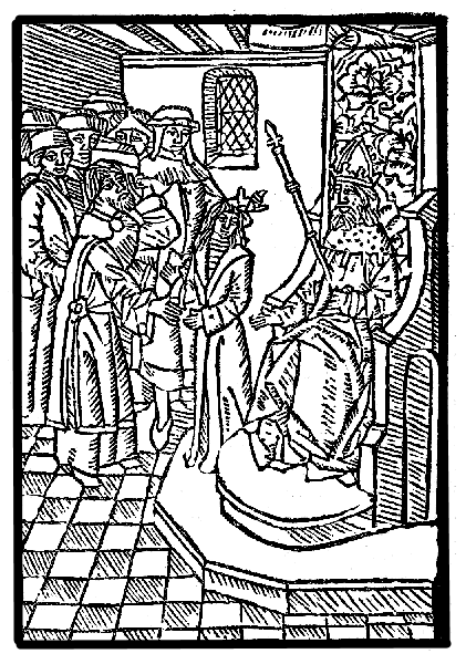 Illustration. Pantyllas sayde, Lorde delyuer
too me your sone.