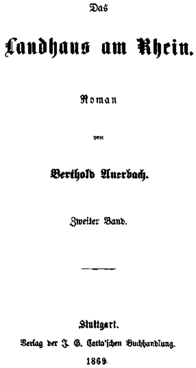 Berthold Auerbach: Das Landhaus am Rhein, Band 2