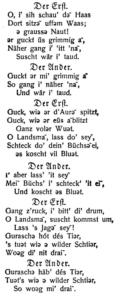 Gedicht mit phonetischen Zeichen