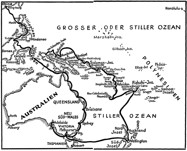 Reiseroute der Verfasserin