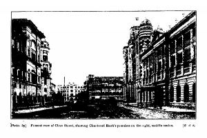 Present view of Clive Street, showing Chartered Bank's premises on the right, middle centre. 