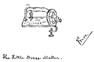 Hand-drawn "SINGER" sewing machine.