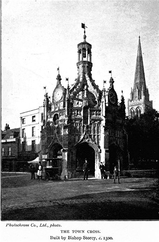 THE TOWN CROSS. Built by Bishop Storey, c. 1500. Photochrom Co., Ltd., photo.