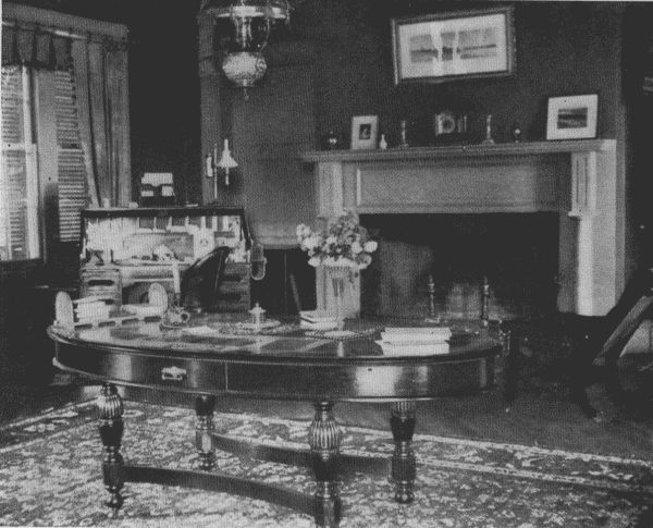 A CORNER IN MR. STOCKTON'S STUDY AT CLAYMONT. Showing the desk at which all his later books were written.