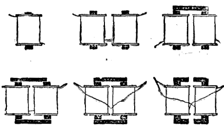  FIG. 56.—ELECTROMAGNETS OF RELAY, AND THEIR EFFECTS.