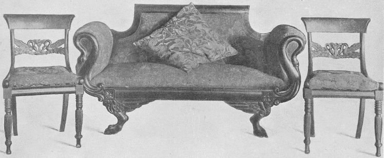 COLONIAL CHAIRS AND SOFA (BELONGING TO MRS. RUTH MCENERY STUART)