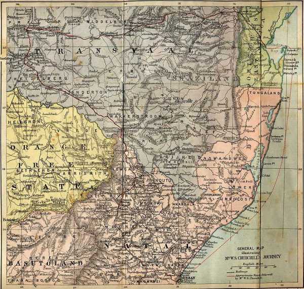 MAP OF MR. CHURCHILL'S ROUTE