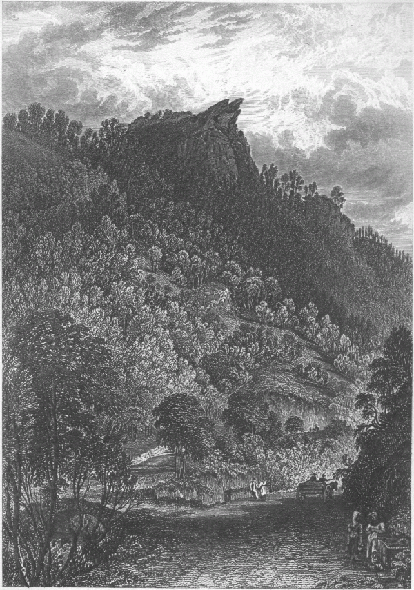 EAGLE CRAG, VALE OF TODMORDEN.  Drawn by G. Pickering. Engraved by Edw^d Finden.