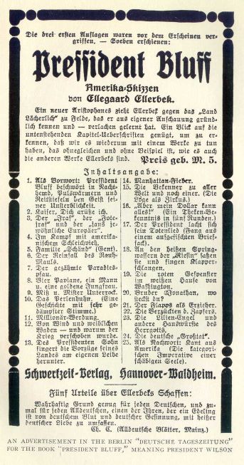 AN ADVERTISEMENT IN THE BERLIN "DEUTSCHE TAGES-ZEITUNG"