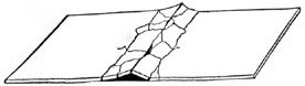 FIG. 5: A cement walk broken by expansion due to sun heat.  