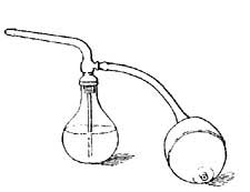 FIG. 51.—By squeezing the bulb, air is forced out of the nozzle.  