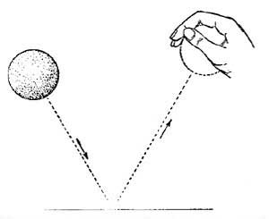 FIG. 61.—A bouncing ball illustrates the law of reflection.  